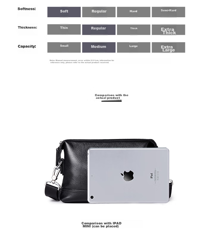 BOSTANTEN Shoulder Crossbody Bag for Men, Business Small Square Bag, Top-Grain Leather Horizontal Style Trendy Mini Backpack Messenger Bag 10
