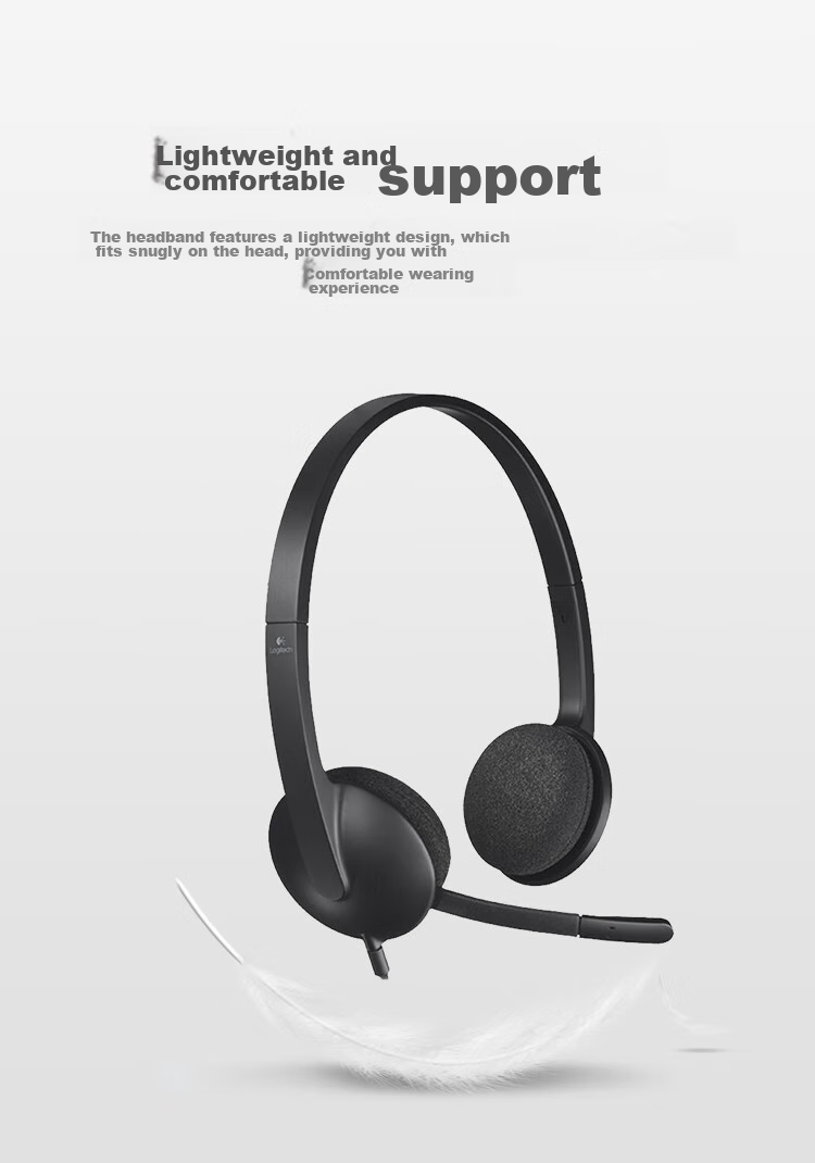 Logitech H340 [Enterprise-Grade] Over-Ear Stereo USB Headset for Computer, Laptop, Office And Study with Microphone, Black [Order Bonus] 7