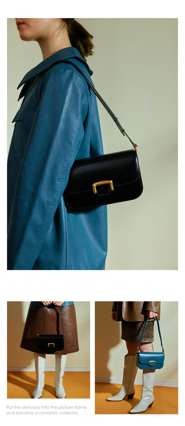 La Festin [Xu Lu's Choice] Frame Bag, Women's Handbag, 2026 New Style, Shoulder Crossbody Underarm Bag, Birthday Gift for Girls 12