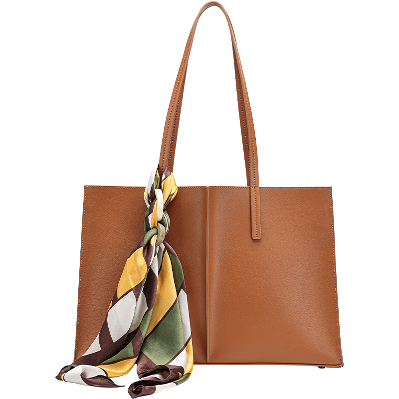 HONGU Leather Handbag, Shoulder Bag And Tote Bag with Large Capacity for Commuting, Women's Scarf Bag, Birthday Gift for Girlfriend