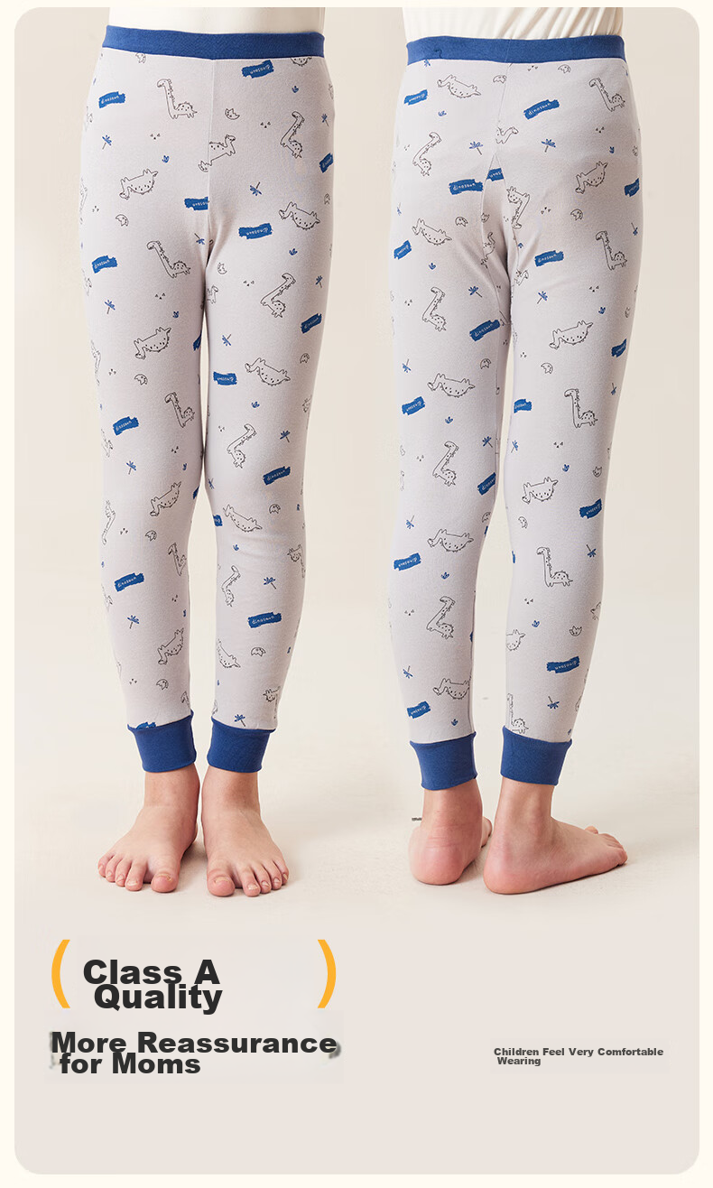 LangSha Children's Autumn Long Johns, Boys' Thermal Underwear, Fall And Winter Mid to Big Kids' Pure Cotton Leggings, 100% Cotton, 2-Pack 9