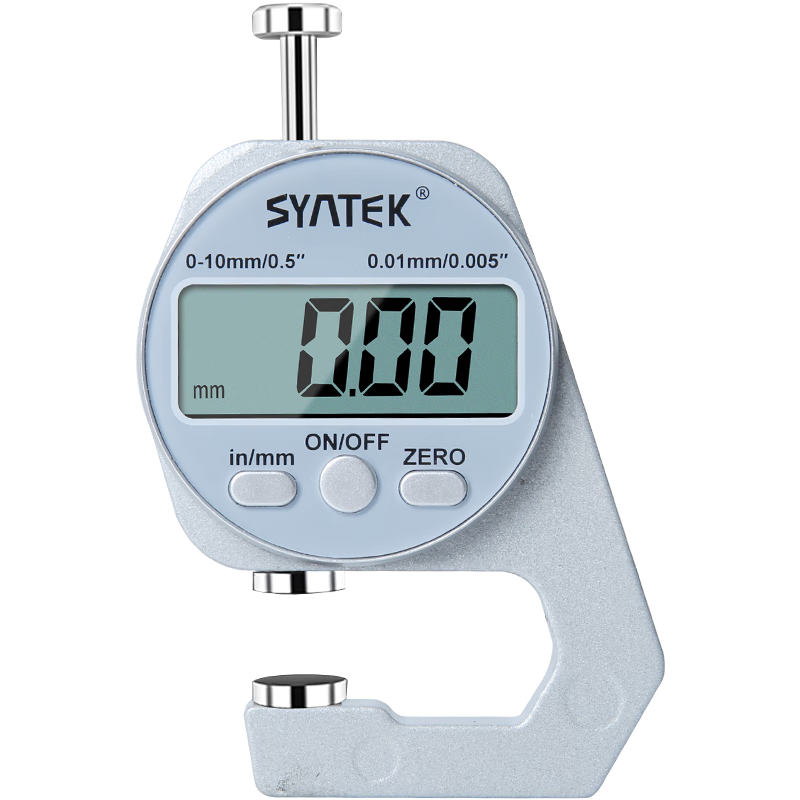 SYNTEK Thickness Gauge Mini Thickness Measuring Instrument Micrometer Digital Display Electronic High-Precision Thickness Meter for Measuring Fabric 20mm