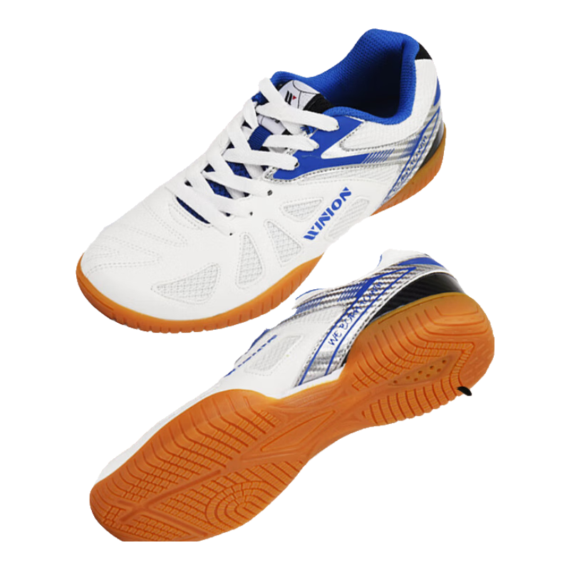 WINION Selected Table Tennis Shoes for Men And Women, Non-Slip Wear-Resistant Table Tennis Sports Shoes Jingdian White And Blue Size 36.5