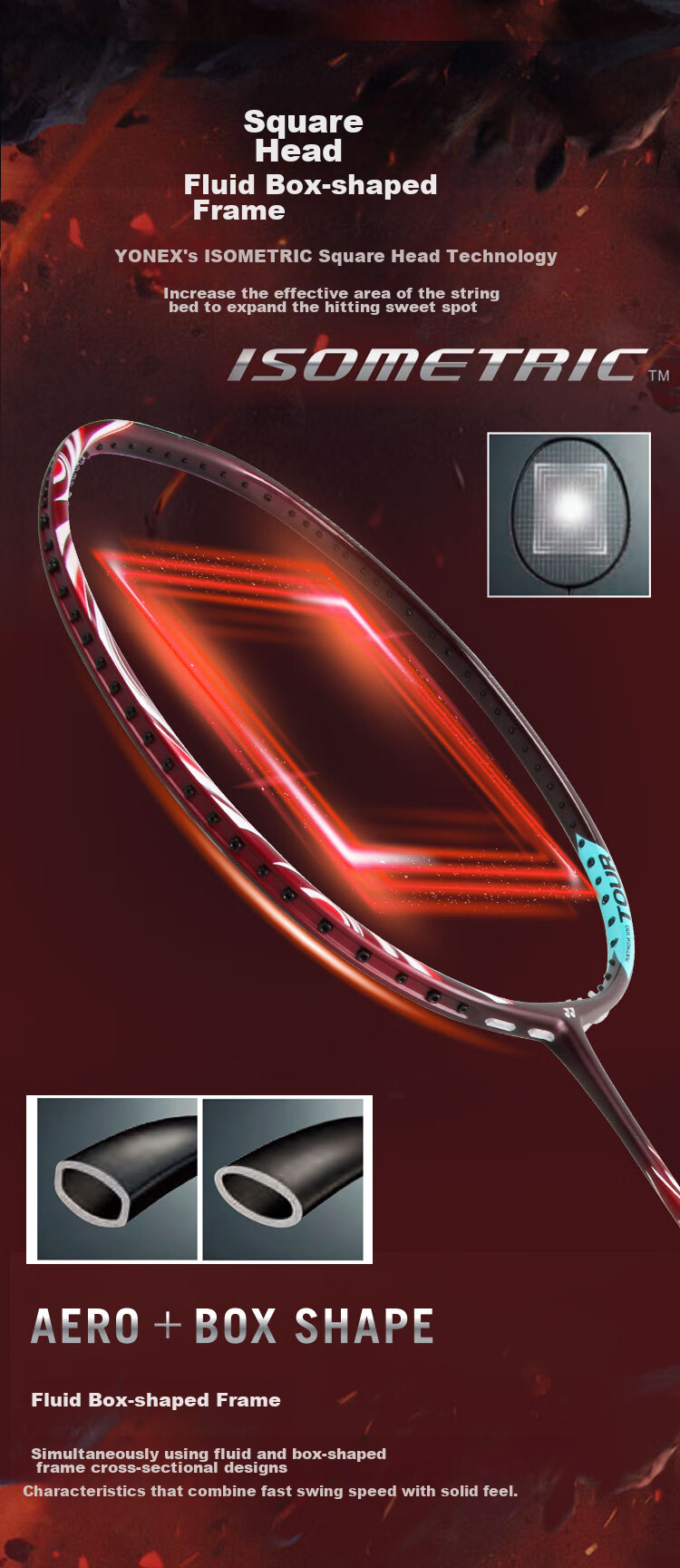 YONEX Badminton Racket, Full Carbon Fiber, Offensive Single Racket, Astrox AX100TOUR Red 4U5 Unstrung Racket with Grip Tape 3