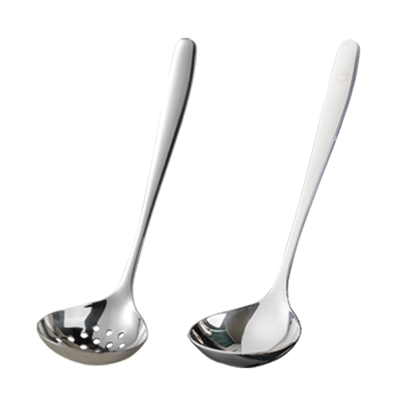 JD Original Spoon, Soup And Rice Spoon, 304 Stainless Steel Tableware, Serving Ladle [Thickened And Deepened], Two-Piece Set