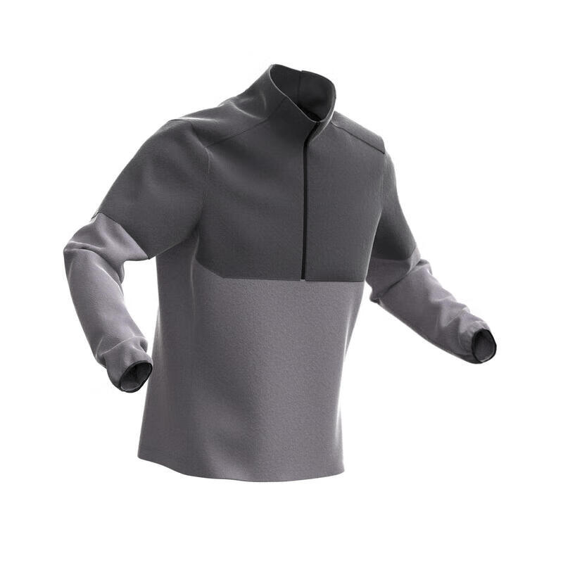 DECATHLON MH500 Men's Hiking Fleece Warm Jacket, Beige Color Block, XL-4569296 2
