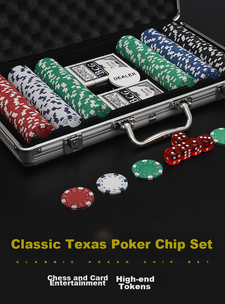 Huasheng Poker Chips Double-Sided Texas Hold'em 500 Code Dice Set H-025, 500 Pieces, Mahjong Chip Set 1