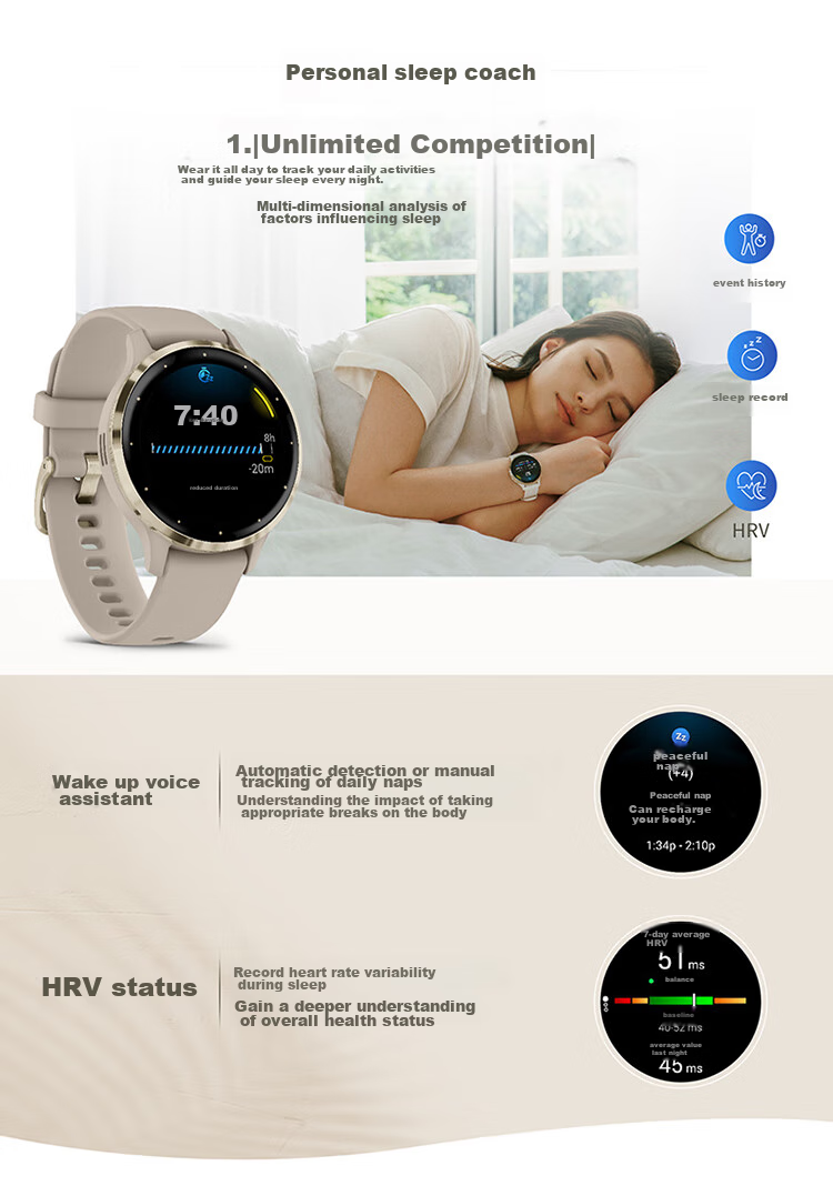 GARMIN Venu3 Deep Space Black ECG Heart Rate Running Cycling Swimming Fitness Stylish Sports Smartwatch 5