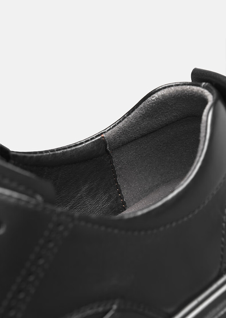 HLA Men's First Layer Cowhide Leather Shoes British Style Formal Business Shoes T258 Black Size 40 18