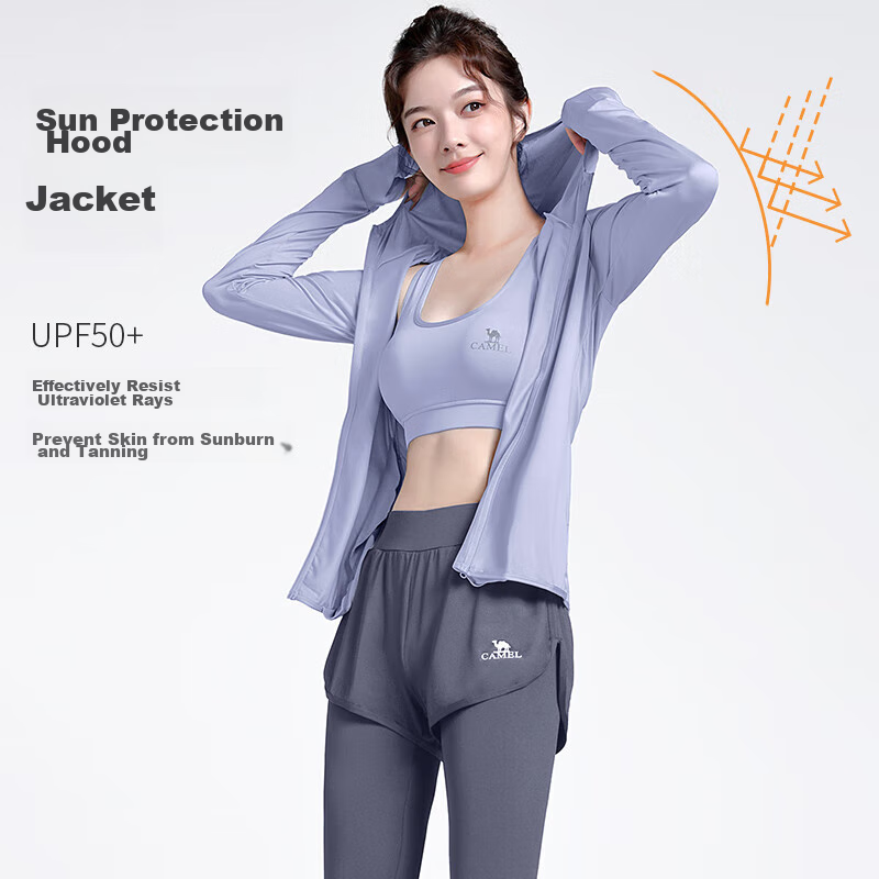 CAMEL Women's Sportswear Set, New Yoga Fitness Pilates Elastic Short-Sleeve Shorts And Pants Five-Piece Workout Outfit