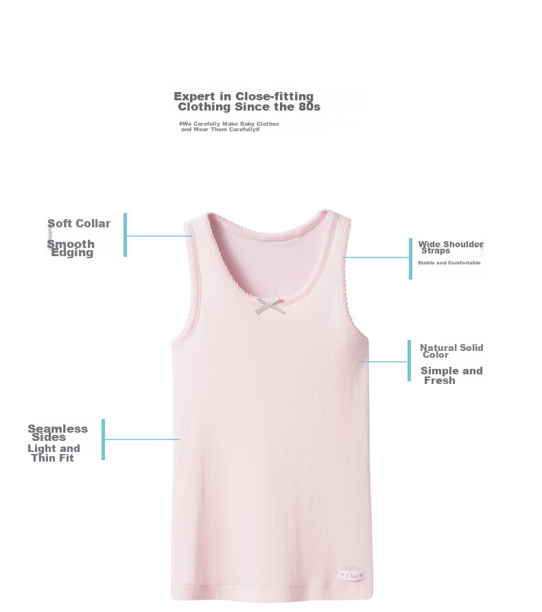 THREEGUN Class A Comfortable Cotton Ribbed Pure Cotton Girls Boys Children Students Round Neck Undershirt Vest 16