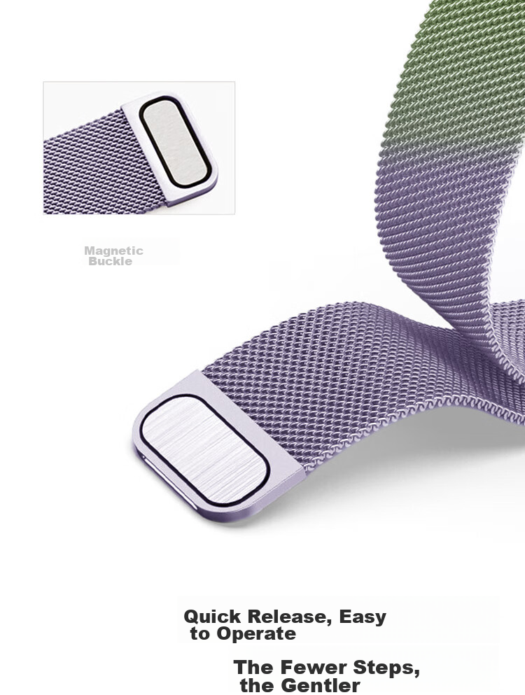 ESCASE Compatible with Huawei Watch 5 Strap, GT6/5/4/3/2/Pro/Honor Magic2/Oppo Watch 4 Pro/X Milanese Magnetic Dual-Color Starlight Green 45/46mm 8