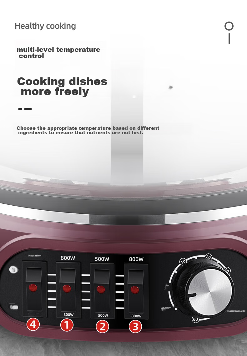 Hui Dang Jia Multifunctional Electric Cooker with Timer, Steamer Pot, Wok, Versatile Pot, Hot Pot, 304 Stainless Steel Pot HDJQJG5-30 Single Pot 5