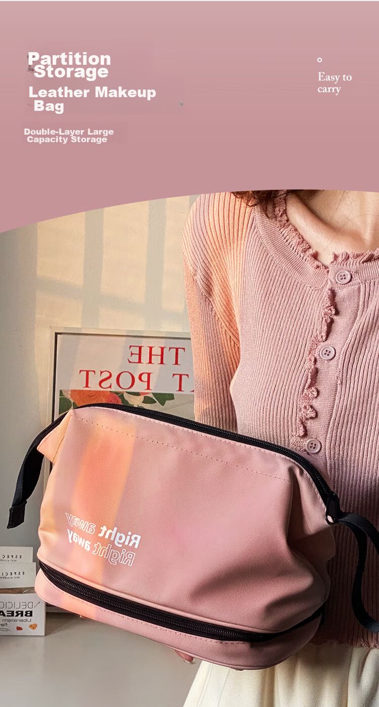 Lehuolvxing Portable Cosmetic Bag for Women, 2026 New Stylish Design, Large Capacity Toiletry And Skincare Organizer, High-End Storage Pouch 2