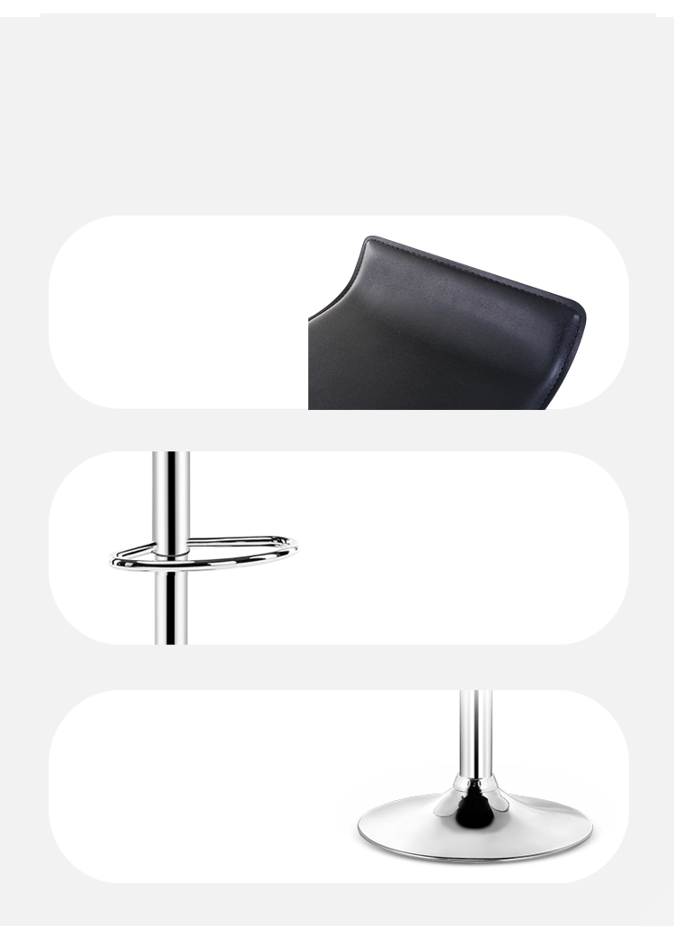 Huakaizhixing Bar Stool, Adjustable Height Chair, High Chair, Bar Stool, Office Chair with Backrest, XK2201 Black 10