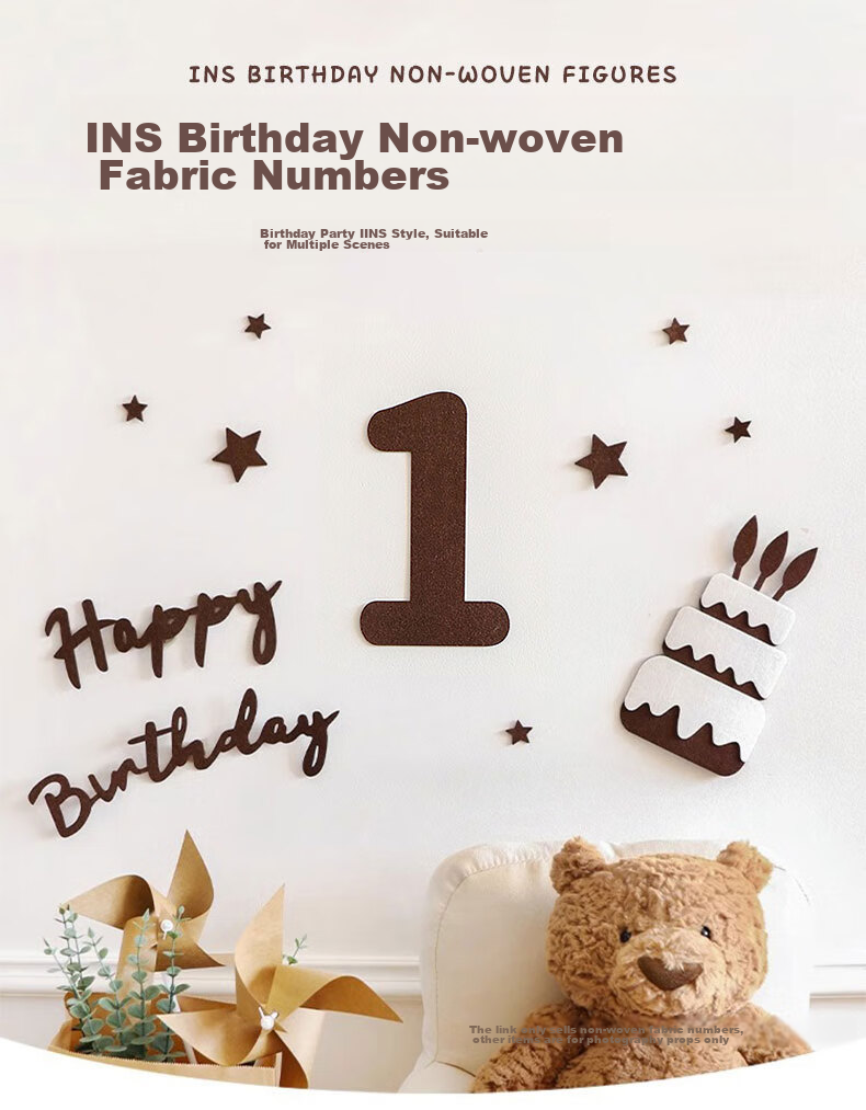 MODUO Birthday Scene Decoration Balloon, Thickened Non-Woven Fabric Number 1 for Birthday 1