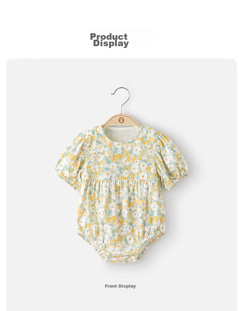 Wismorni Baby Girl Short-Sleeve Bodysuit, Summer Thin Style, Infant Summer Outfit, Triangle Romper, Princess Onesie 5