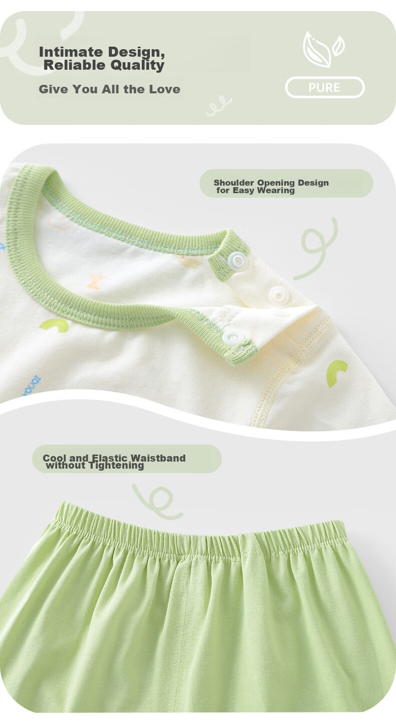 Youqi Baby Summer Outfit, Infant Summer Short-Sleeve Clothes, Thin Summer Two-Piece Set, Infant Stylish Small Outfit 4