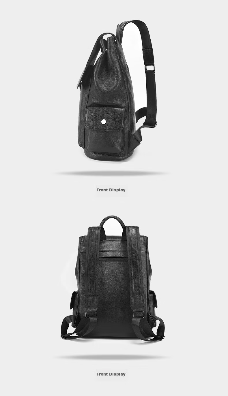 Herder Men's Backpack, Top-Grain Leather, Business Large Capacity, Trendy Casual Multifunctional Schoolbag, Travel Laptop Bag 11