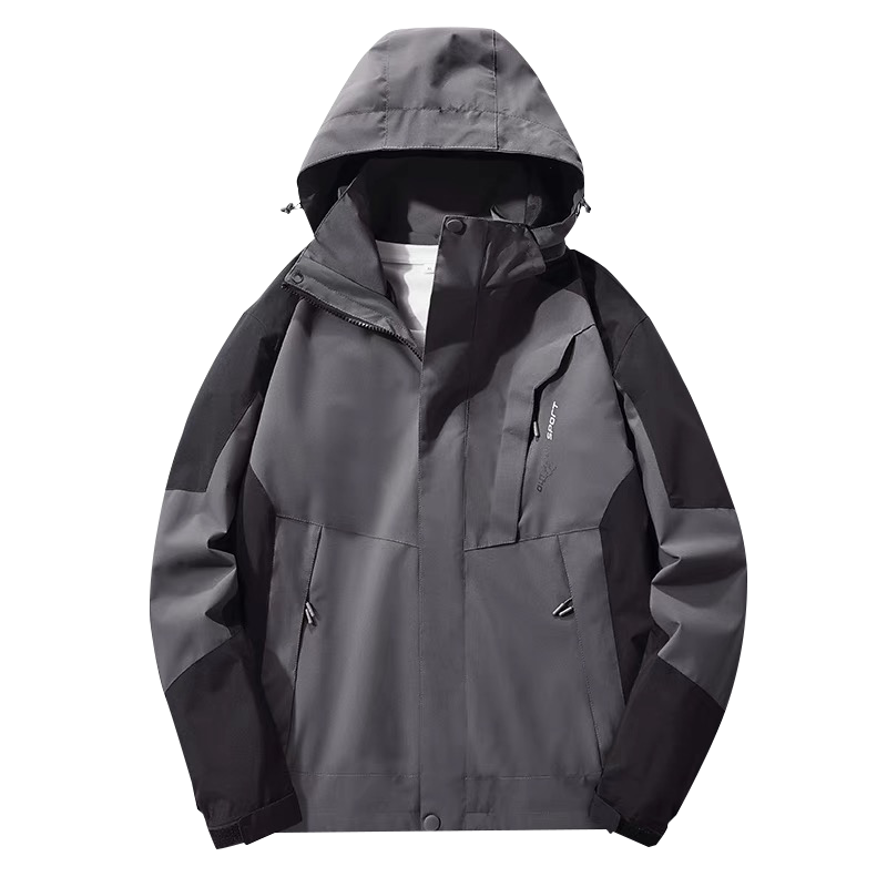 Huili Men's Single-Layer Triple-Protection Hard Shell Mountaineering Jacket, Outdoor Windproof Sports Coat, Versatile Jacket, Windbreaker for Me