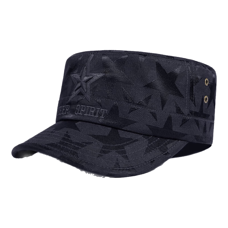 JEEP Men's Baseball Cap Four-Season Versatile Duckbill Casual Outdoor Flat Top Hat A0160 Dark Blue