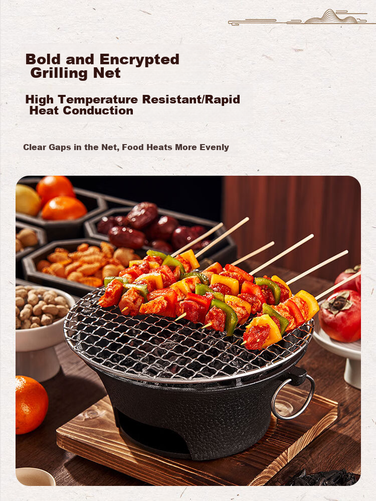 Suncojia Tea Brewing Stove, Barbecue Grill, Charcoal Stove, Tea Cooking Stove, Korean Barbecue Grill, Smokeless Wood Charcoal Grill, Large Size 4