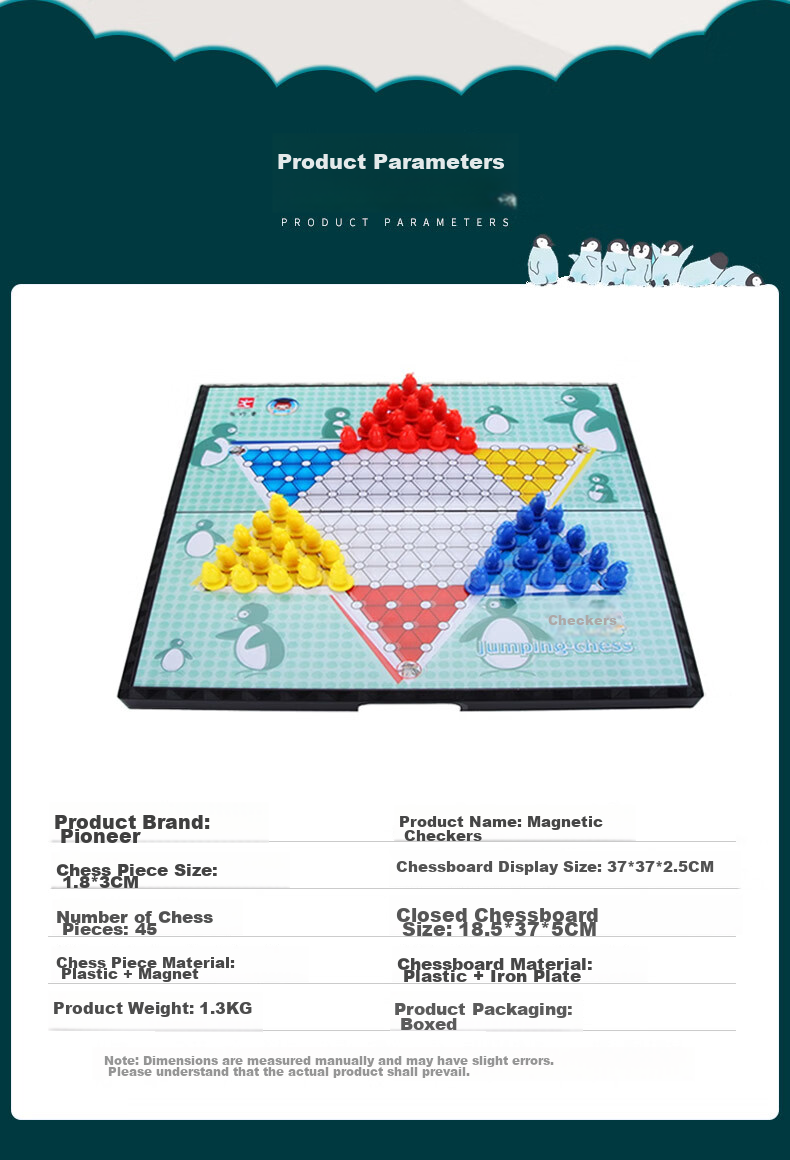 FORTHGOER Magnetic Portable Checkers Board Game Toy for Kids, Foldable Large E-9 Gift for Camping And Outdoor Activities 2