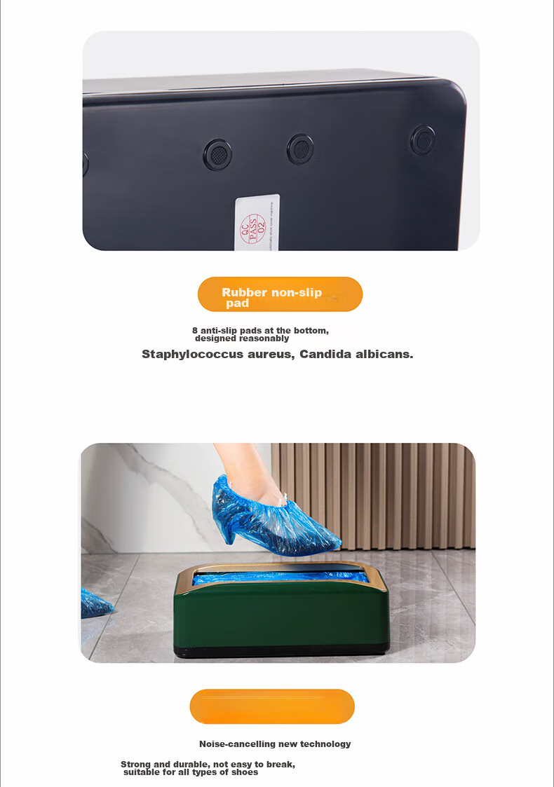Jinghuisichuang Fully Automatic Shoe Cover Machine for Home Living Room, Disposable Foot Covers, Smart Office Shoe Film Machine, Macaron Brown Color 14