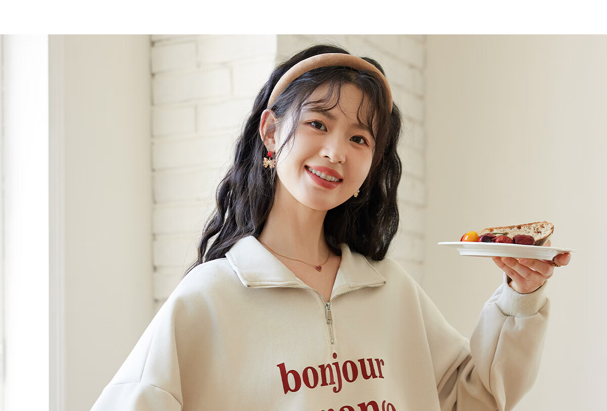 Halo Queen Women's Sweatshirt, Spring And Autumn American-Style POLO Collar, Trendy Letter Print, Loose Casual Pullover, New Product H143W1034 36