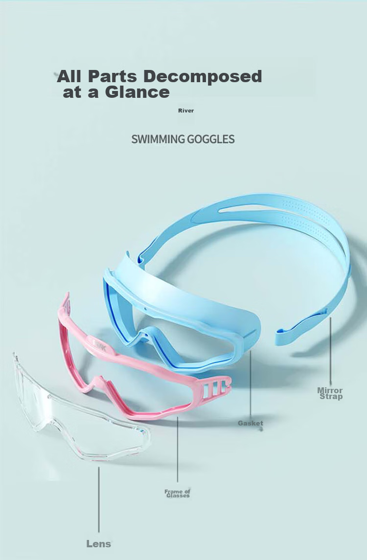 PEAK Swimming Goggles for Boys And Girls, Large Frame, High Definition Anti-Fog Waterproof Swimming Glasses Diving Mask Equipment Swimming Goggles And Swim Cap Set 4