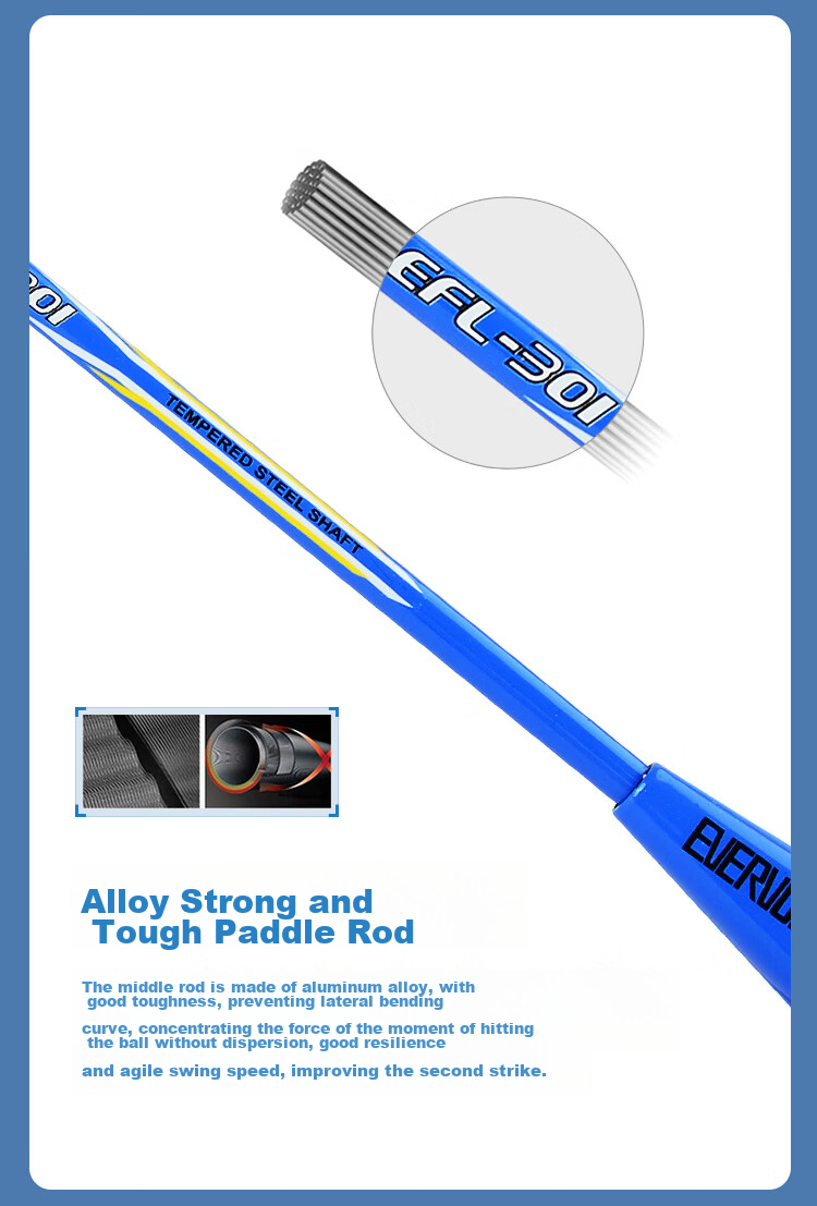 EVERVON Badminton Racket Set for Adults And Students, Beginner Training Rackets, Durable Pair of Rackets 300+301 with Shuttlecock 7