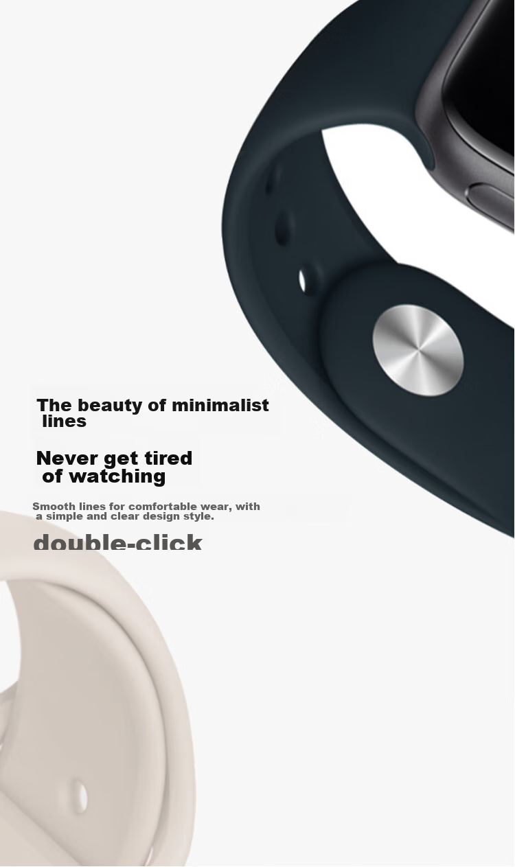 MSSM Compatible Silicone Watch Band for Apple Watch Series 11/ultra4/S12/10/9/8/SE3, Sports Band for Men And Women, Black, 38/40/41/42 11