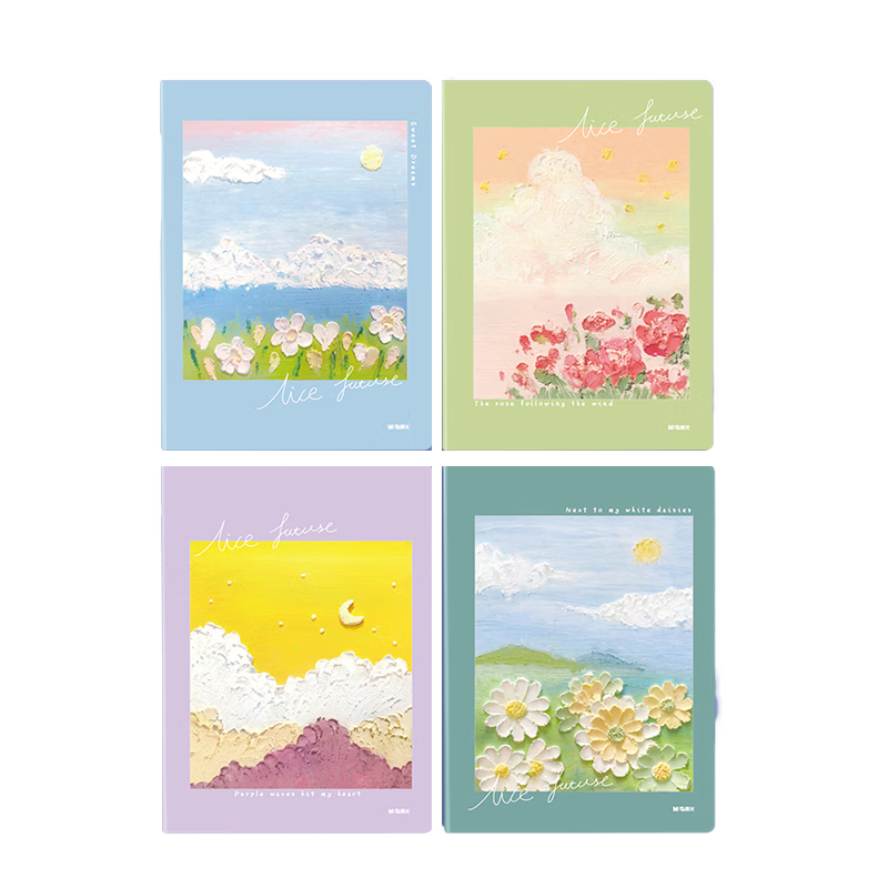 M&G Stationery A5 Notebook, 40 Sheets Error Correction Book, High-Quality Journal, Student Research Sewn English Diary, Huatianjian 4 Books FA5496