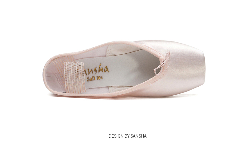 Sansha Princess Ballet Pointe Shoes, Satin Practice Shoes, Leather Sole Dance Shoes, Hard Shoes DP801SL, English Satin, Size 38 10