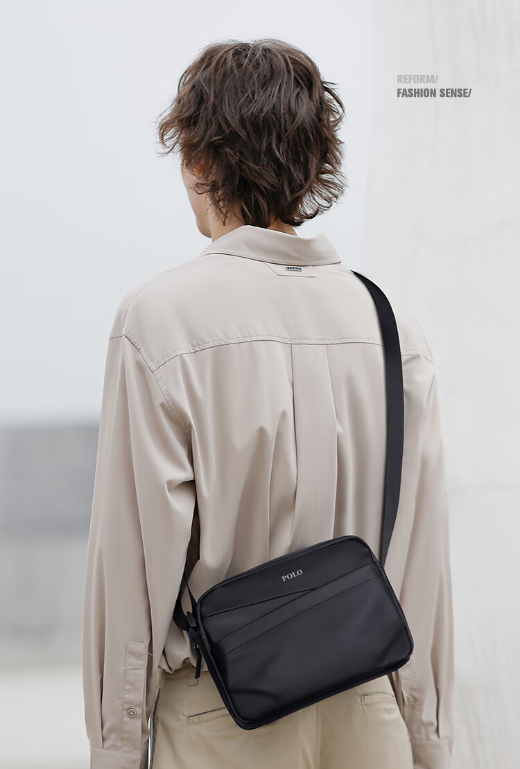 POLO Shoulder Bag, Men's Casual Crossbody Bag, Sports Satchel, Vertical Style IPad Bag for Men, Commuter Large Capacity Phone Bag 3