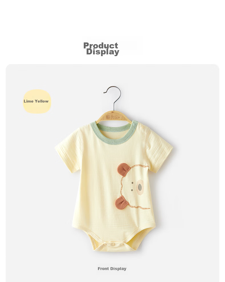 Wismorni Newborn Short-Sleeve Bodysuit, Summer Clothing for Baby Boys And Girls, Triangle Thin Romper, Summer Outfit 5