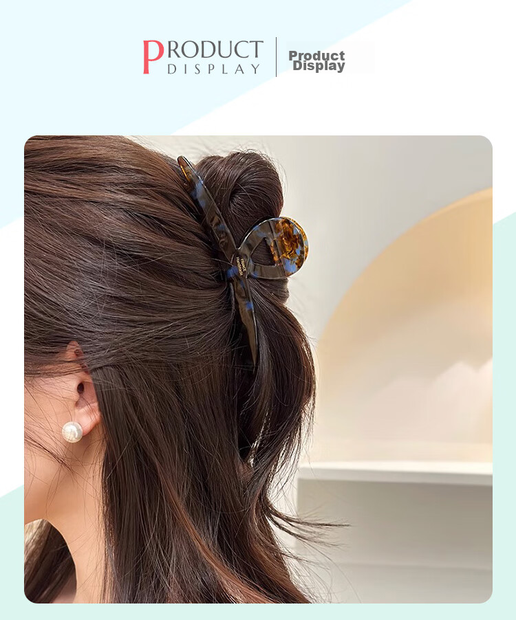 CHIMERA Simple Acetate Board Shark Clip High-End Hairpin Hair Claw Clip for Back of Head, Bun Maker, Women's Mid-Autumn Festival Gift 25