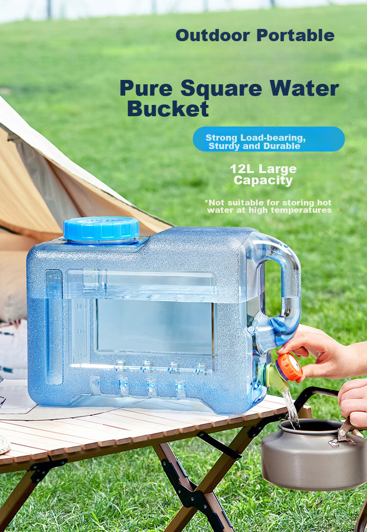 Suncojia Water Bucket, Outdoor Water Storage Bag with Tap, Portable Handheld Water Bag, Large Capacity Sandbag, Foldable Water Bucket 1