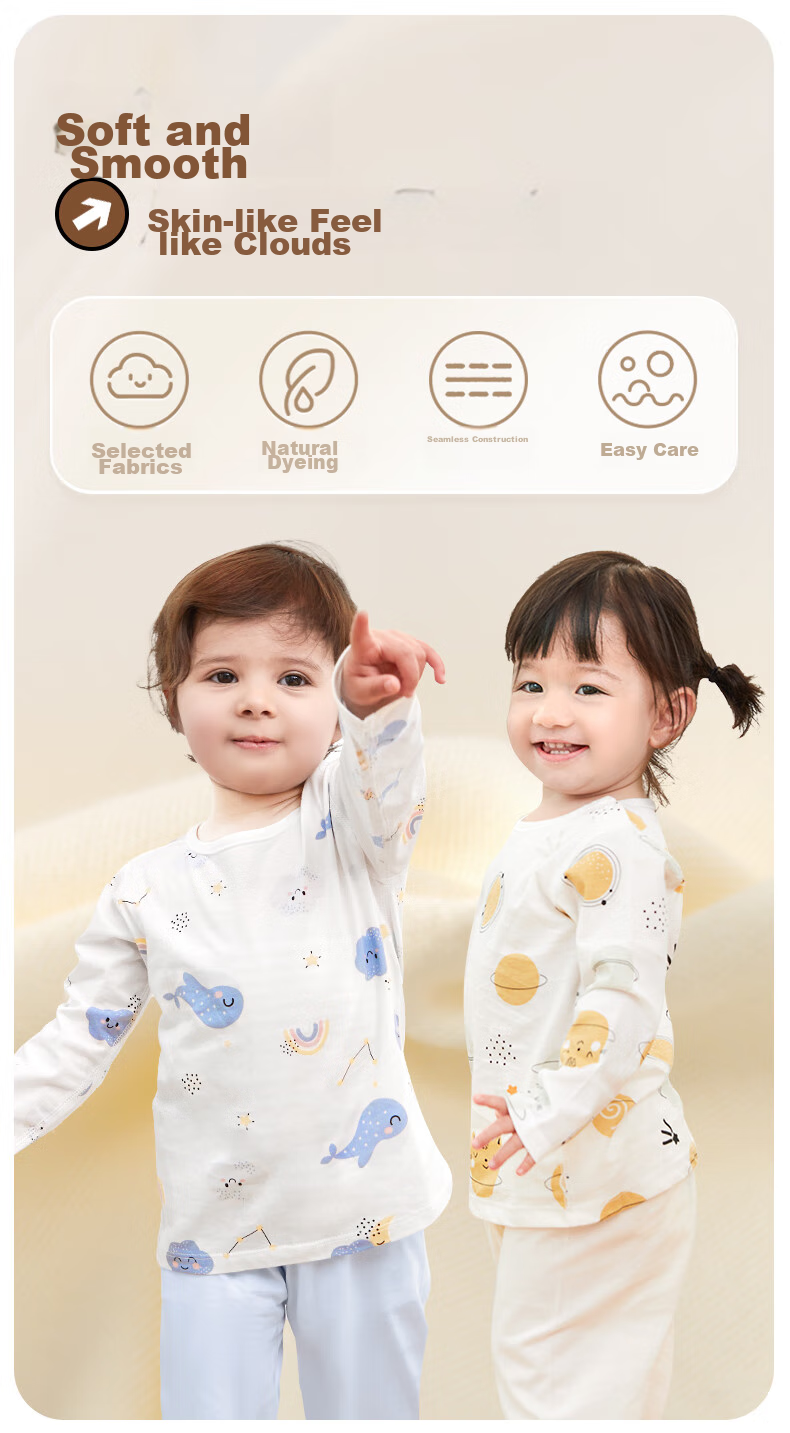 Shubeiyi Baby Clothes Underwear Set, Children's Boys And Girls Autumn Thermal Underwear, Thin Spring Summer Home Wear Pajamas, Navy Blue, Size 73 4