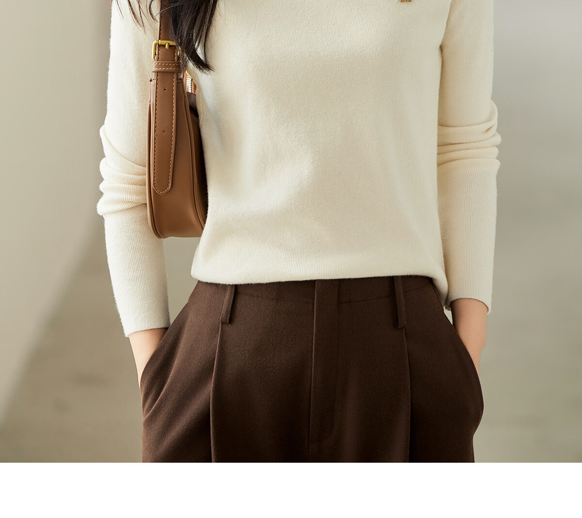 Taxiang Women's Semi-Turtleneck Knit Sweater, Autumn And Winter Inner Layering Solid Color Slim-Fit Pullover Sweater T143Z3040 25