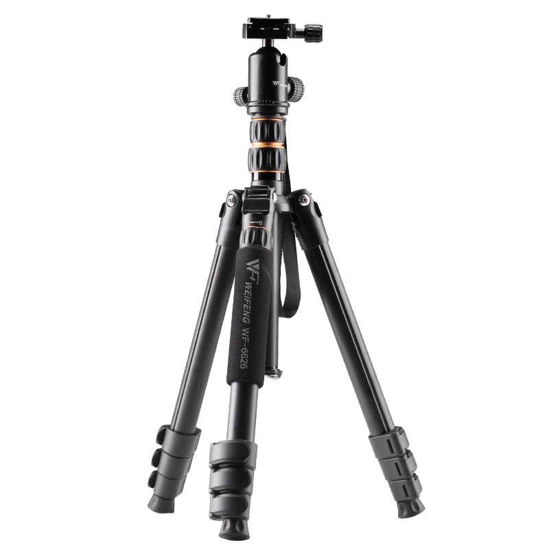 Weifeng WF-6626 Aluminum Alloy Mirrorless And DSLR Digital Camera Tripod, Portable Travel Canon Nikon Professional Photography And Videography Outdoor Projector Night Fishing Light Floor Stand