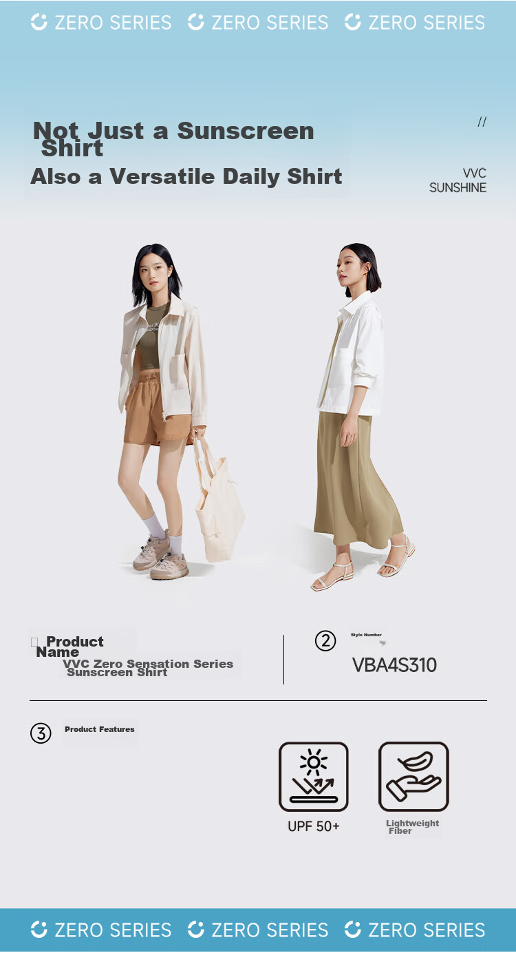 VVC Sun Protection Clothing for Women, Casual Long-Sleeve Shirt, UV-Resistant Sunscreen Jacket, Spring And Summer New Style Outerwear, Cream White 1
