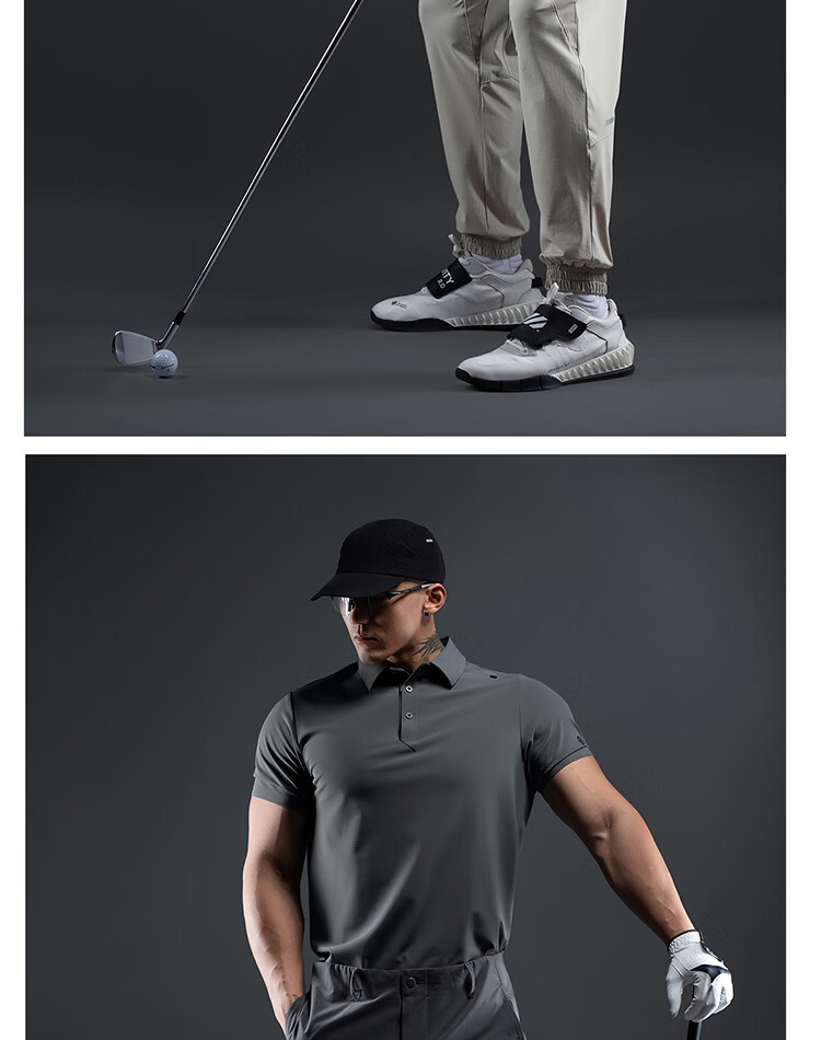 Monster Guardians Men's Summer Versatile Short-Sleeve Polo Shirt, Fitness Training Slim-Fit T-Shirt, Carbon Gray, 2XL 25