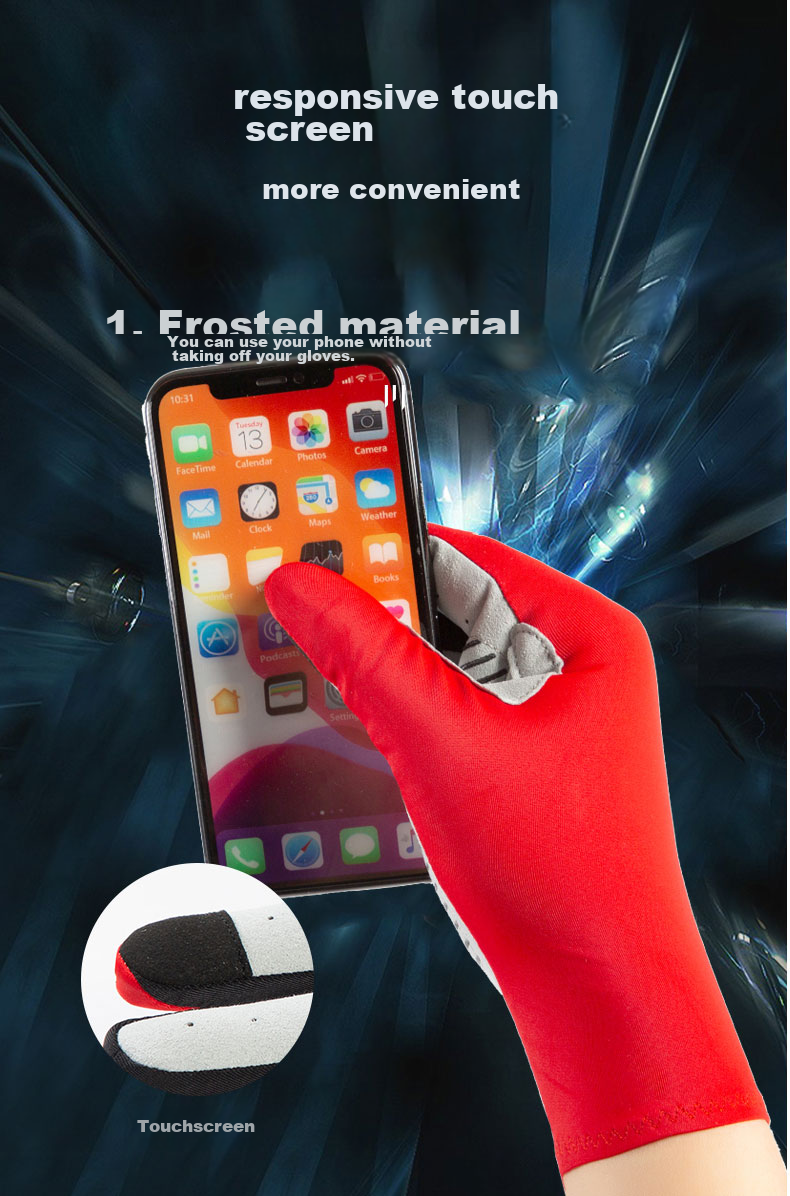 CAVALRY Bicycle Gloves with Wind-Resistant Full Finger Design for Mountain And Road Bikes, Shock-Absorbing Touchscreen Gloves for Men And Women, Spring And Autumn Outdoor Sports Fitness Gloves Cycling Equipment Red XL Size 8