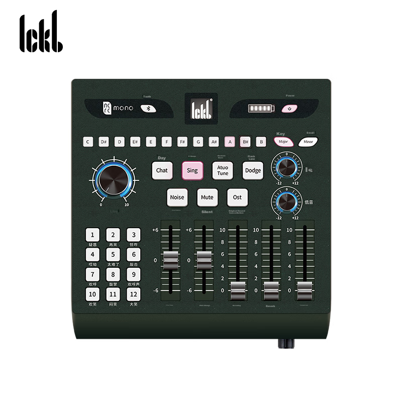 Ickb Mono Sound Card, Live Streaming Dedicated Karaoke Microphone, Compatible with Mobile Phones And Computers, Recording Microphone Equipment Set, for Internet Celebrities, Douyin, Kuaishou, Outdoor Recording, Microphone Sound Card Kit