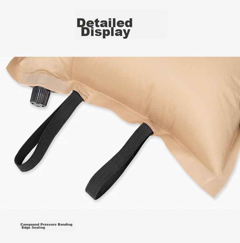 MOBIGARDEN Automatic Inflatable Pillow, Travel Pillow, Portable Comfortable Nap Camping Pillow, NXL1534002, Warm Sand Color 10