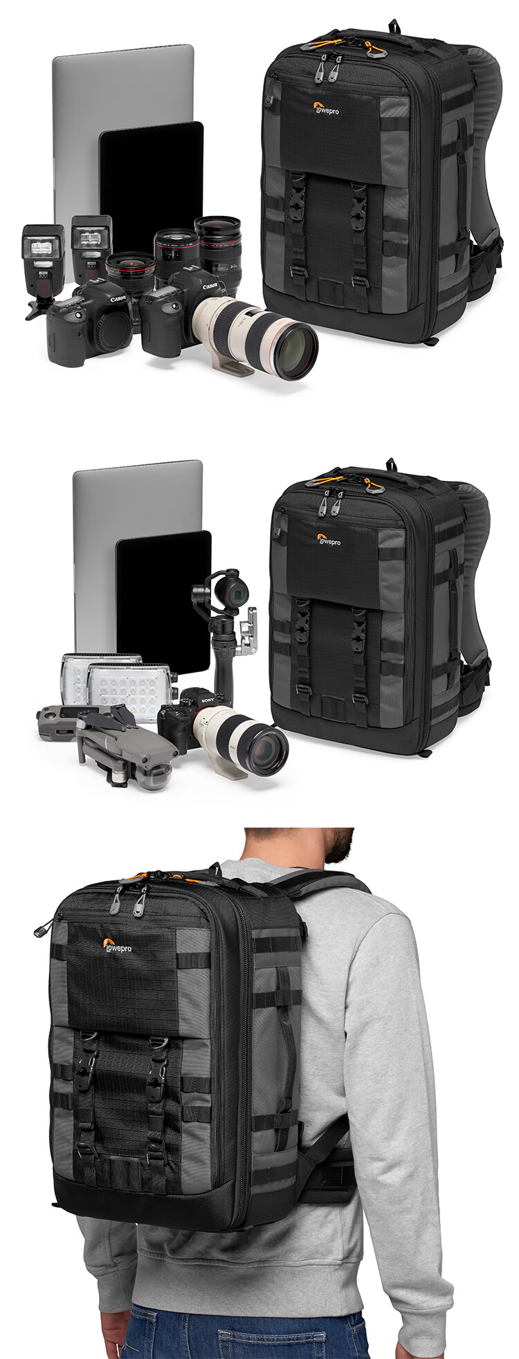 LOWEPRO Leshebao Zhengfu Zhe Pro Trekker BP 450 AW II DSLR Mirrorless Camera Bag, Backpack Photography Bag, Large Capacity Drone Stabilizer Backpack LP37269-GRL 4