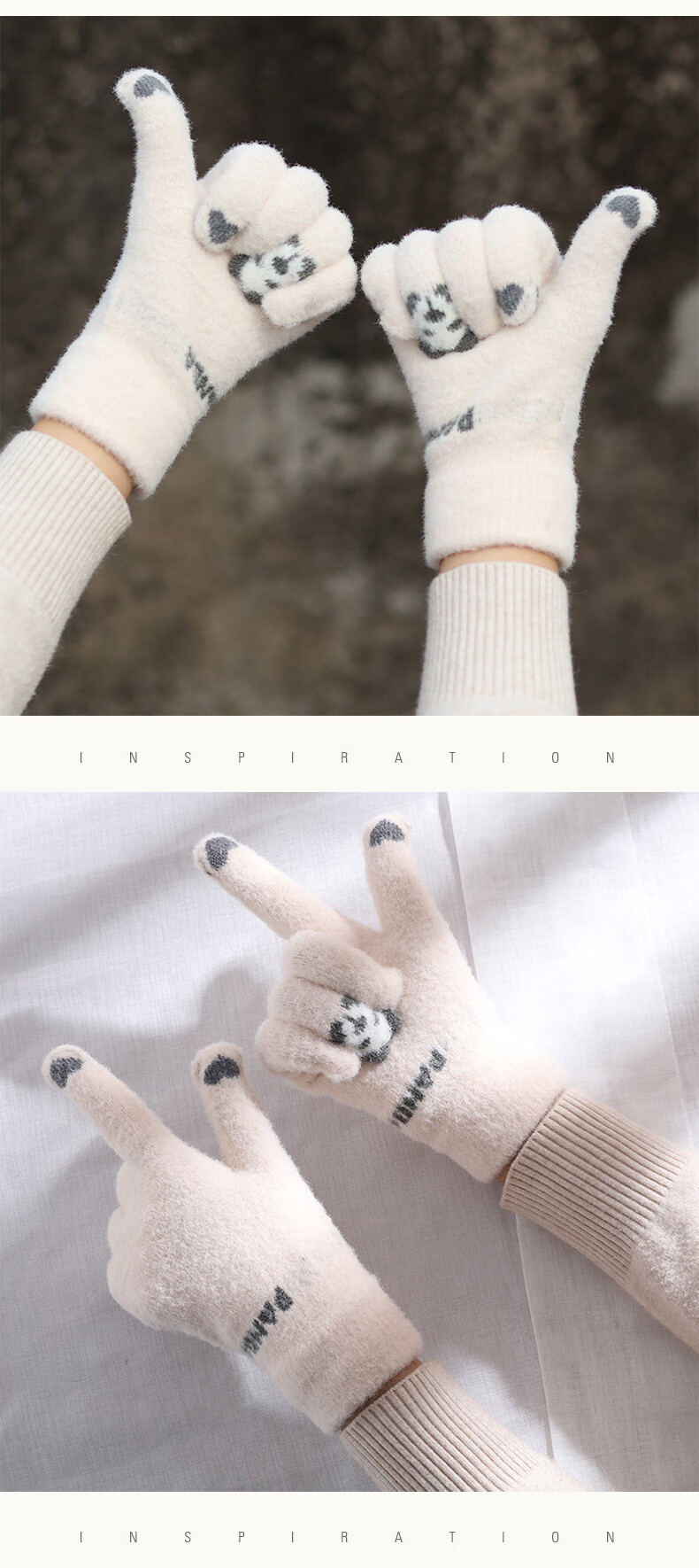 GRGN Winter Thermal Cycling Gloves for Men and Women, Thickened Fleece Lined Windproof Touchscreen Knit Gloves 13