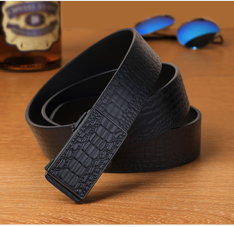 Viney Men's Belt, Top-Grain Leather Waistband, Light Luxury Automatic Buckle Trouser Belt, Birthday Gift for Boyfriend, Husband, Father, Or Dad 1