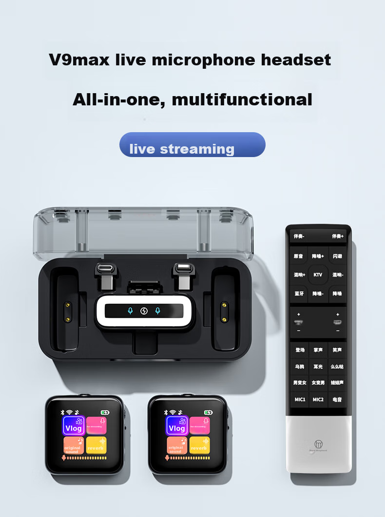 Haomuren Pro Wireless Lavalier Microphone, Small Bee Audio Receiver, Recording Device, Noise Reduction, Douyin Host Sound Card, Live Streaming Complete Set, Bluetooth Microphone, Karaoke Mobile Phone Camera, One-To 15